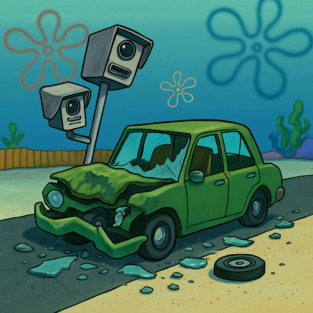 В Никосии неизвестные разгромили автомобиль с дорожными камерами.