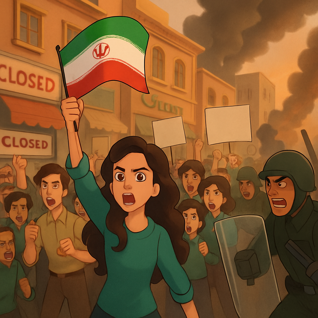 Protests in Iran erupted due to persistent hyperinflation, leading to shop closures and clashes with security forces.