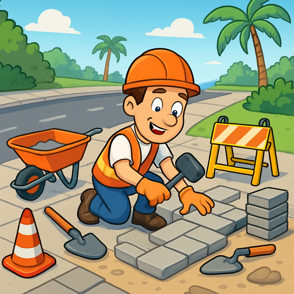 Ремонт тротуаров на Кипре.