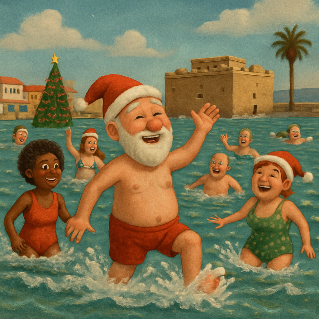 Десятки жителей Пафоса сегодня продолжили свою давнюю традицию, устроив рождественский заплыв в море.