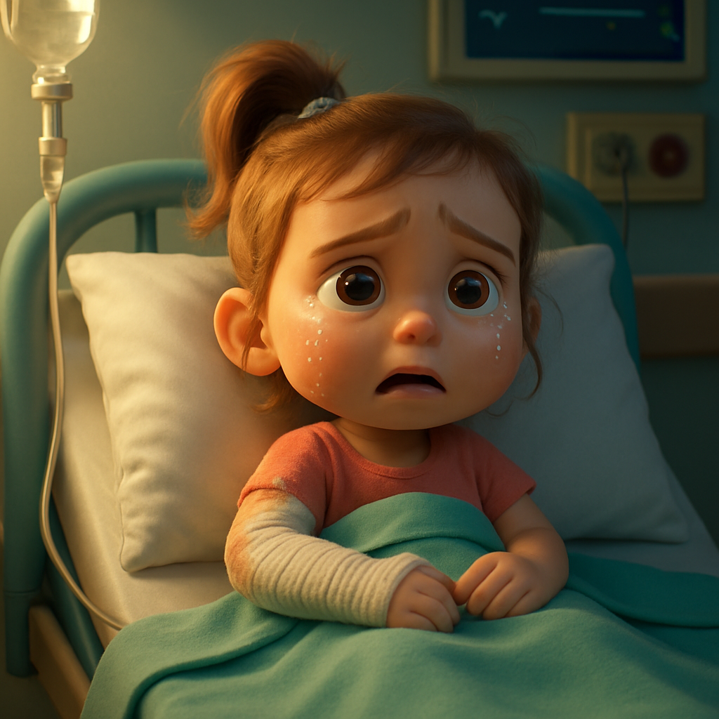 A two-year-old girl from Paphos was brought to Nicosia hospital with first and second degree burns after an accident with hot water.