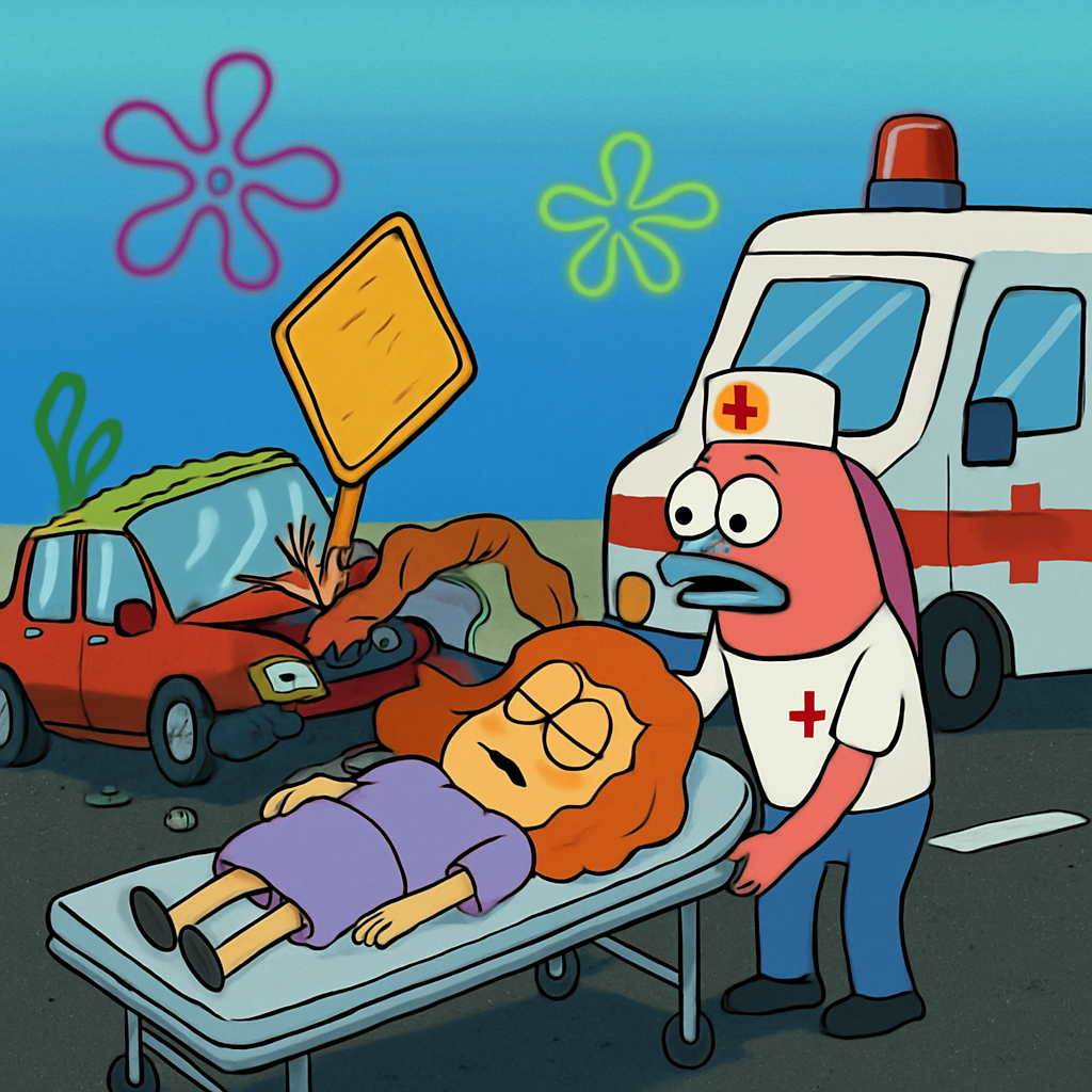 На шоссе Лимассол-Никосия женщина потеряла контроль над своим автомобилем и врезалась в знак.