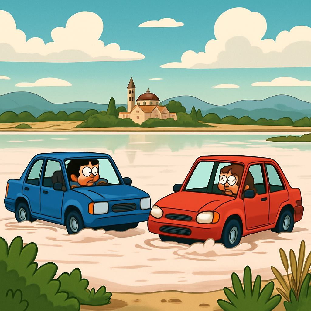 В Ларнаке начали расследование после того, как два автомобиля застряли на соленом озере - одной из самых уязвимых природных сред обитания острова.