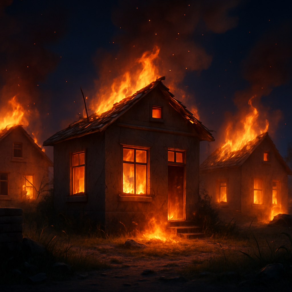 Ночью в Пафосе произошли пожары в трех заброшенных домах.