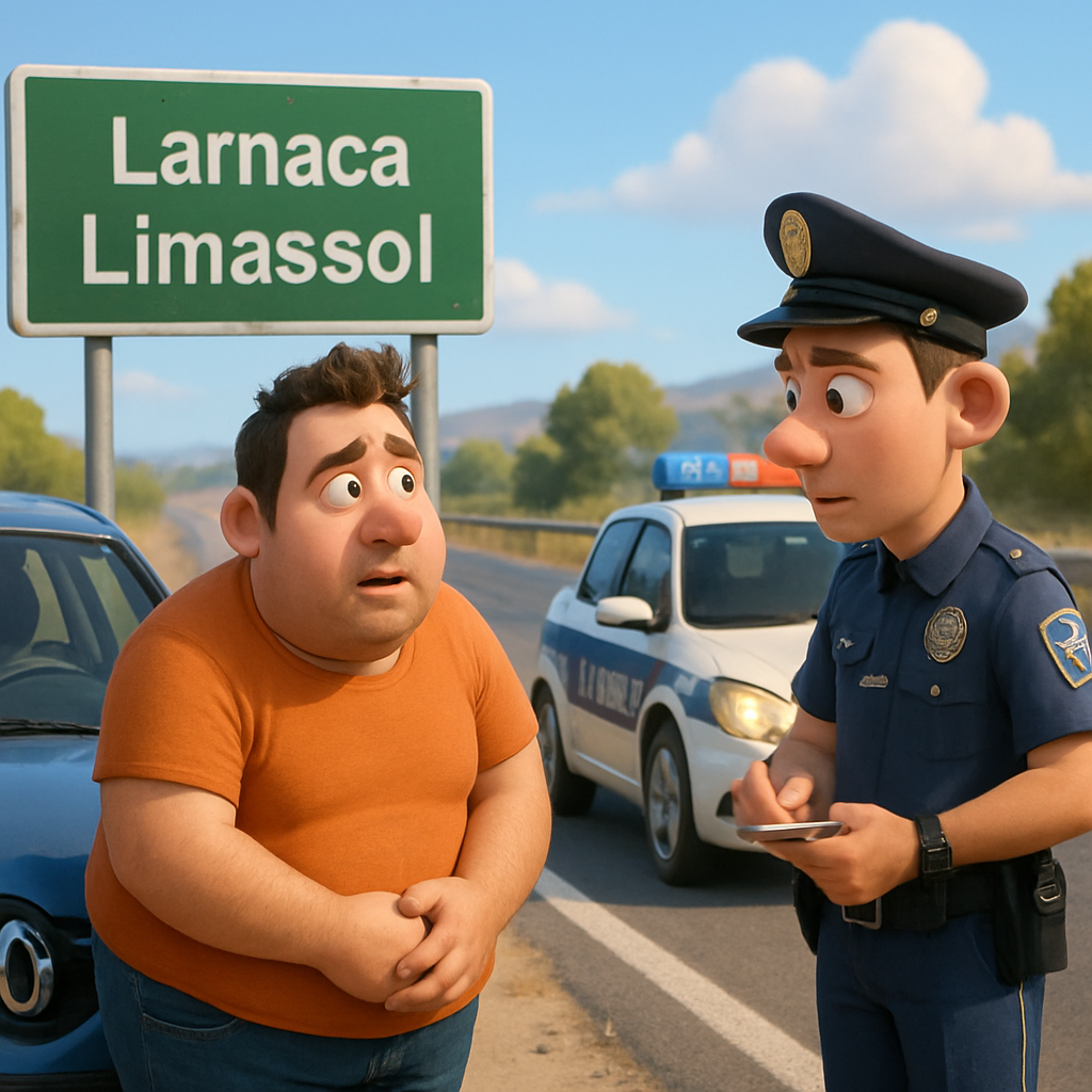 На хайвее Ларнака - Лимассол остановили мужчину за превышение скорости и вождение без прав.
