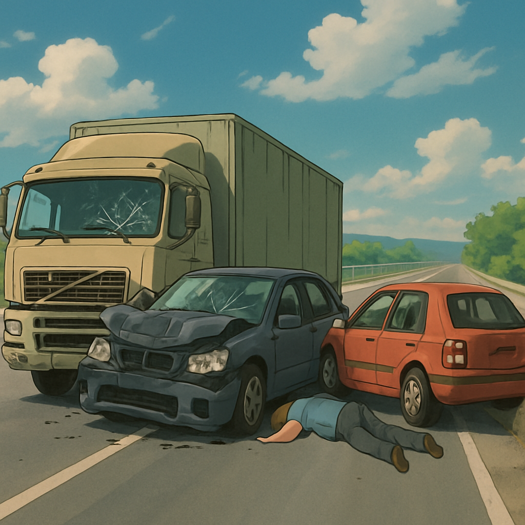 На хайвее Лимассол–Никосия столкнулись грузовик и два автомобиля.