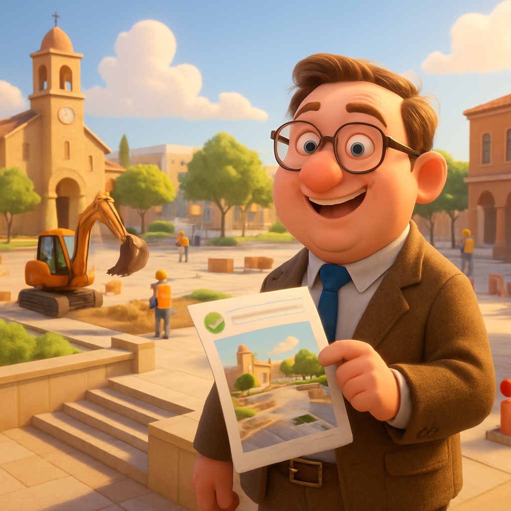 The municipality of Paralimni–Deryneia received urban planning permission for the reconstruction of the central square.