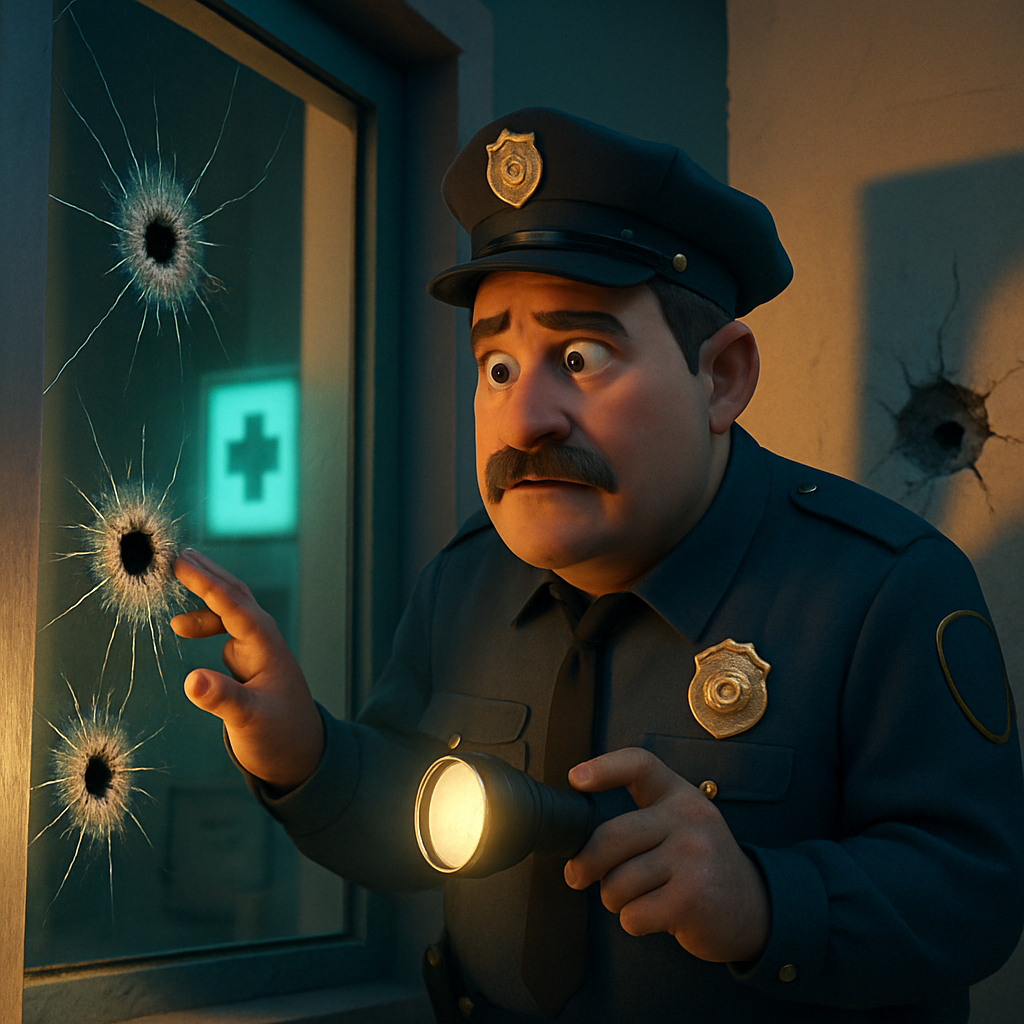 In Paphos, a clinic owner reported damage to a window and a wall in their premises.