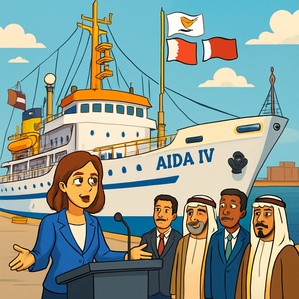 На Кипр прибыло учебное судно AIDA IV и министр судоходства подчеркнула, что его прибытие отражает силу партнерства между Кипром и Бахрейном, Египтом и другими странами арабского мира.