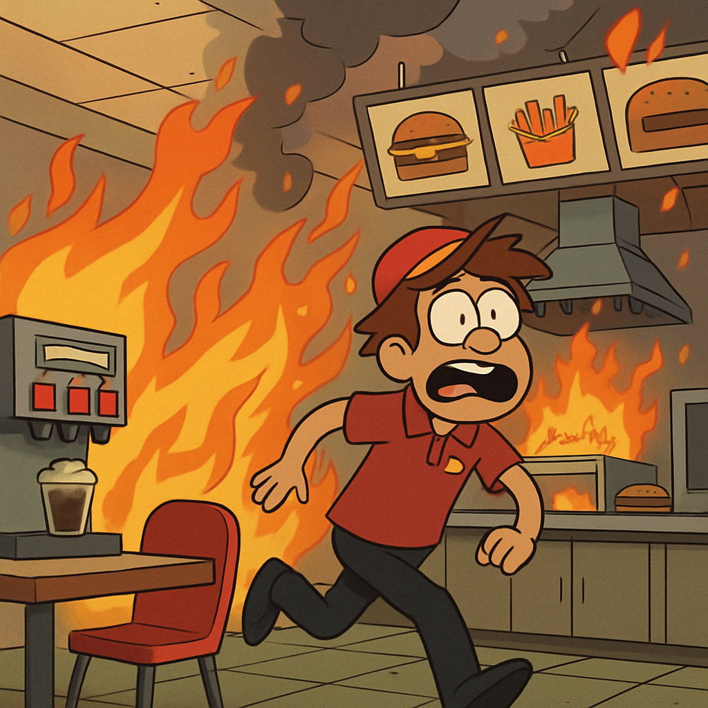 В ресторане быстрого питания в Ларнаке произошел пожар, в результате которого пострадал один из сотрудников, пытаясь спастись от пламени.