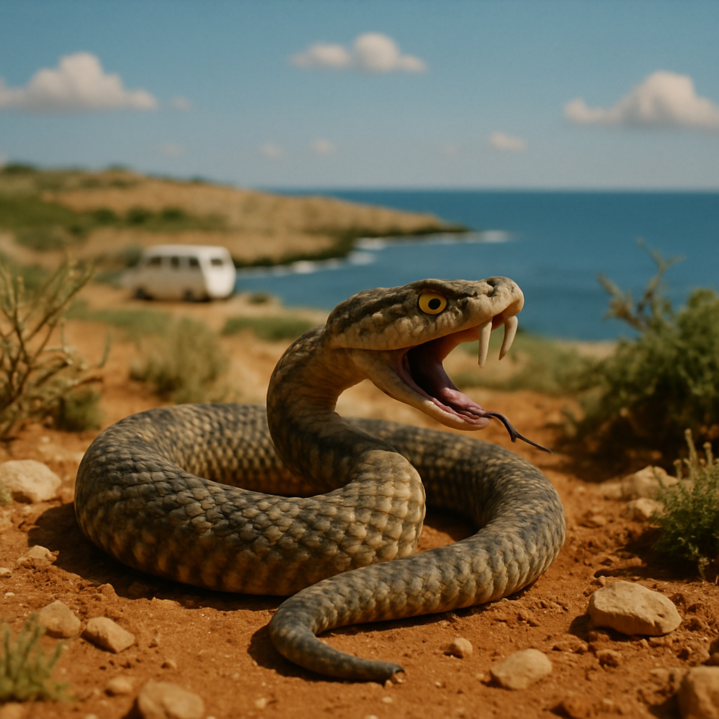The most dangerous snake of Cyprus was spotted in Ayia Napa (Cape Greco).