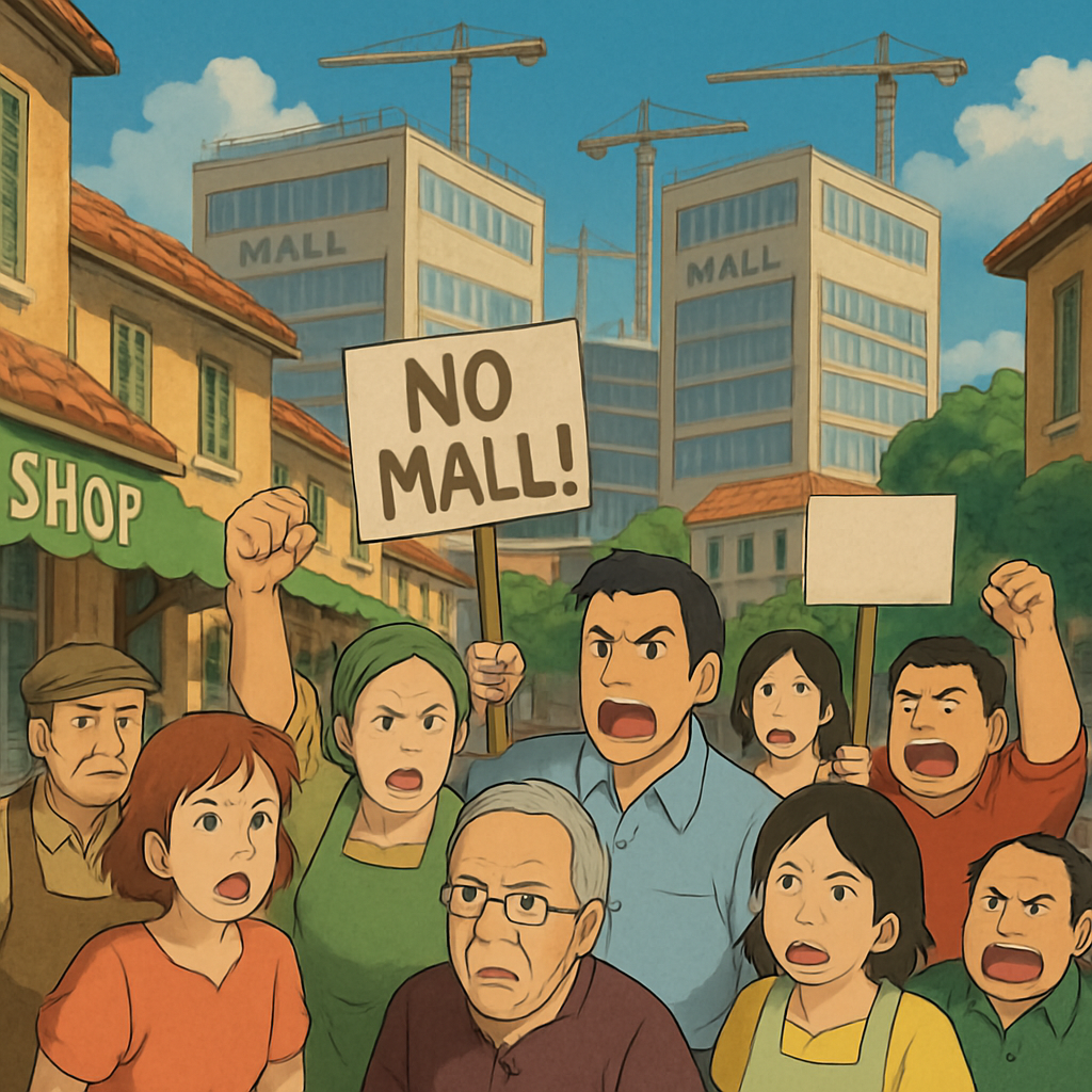 Владельцы магазинов и жители Лимассола бурно реагируют на строительство двух новых торговых центров всего в 300 метрах друг от друга.