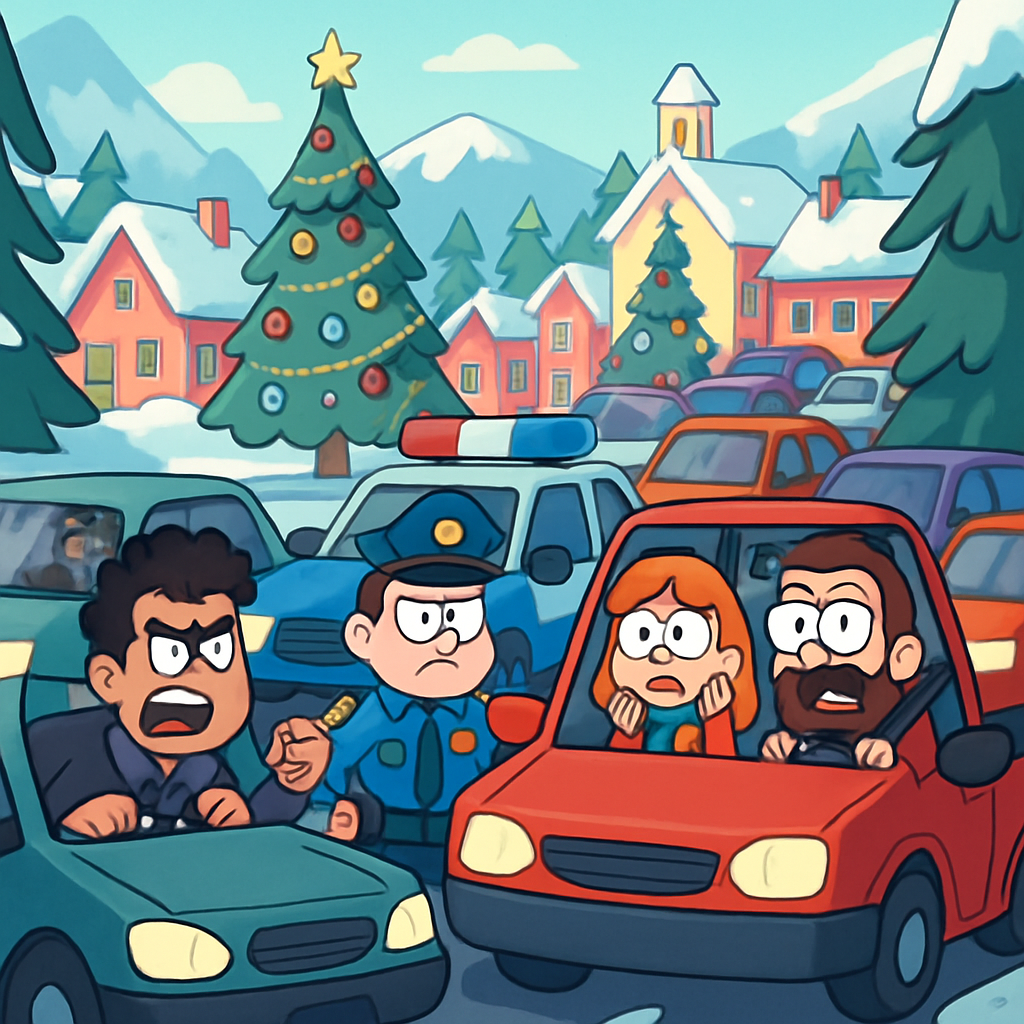 Thousands of visitors to Christmas villages in Cyprus are causing serious traffic jams.