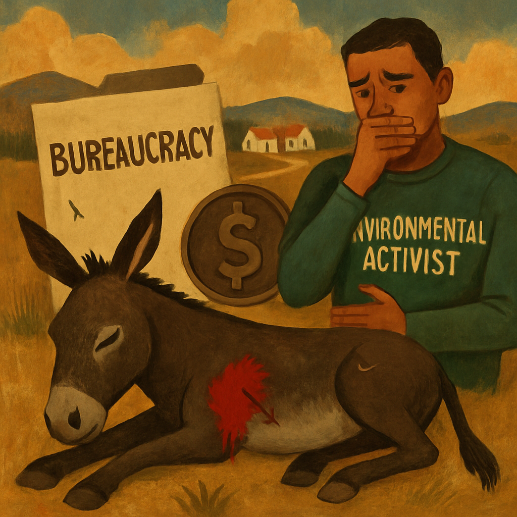 Un burro fue disparado en el área de Rizokarpaso, que había sufrido heridas durante varios días y posteriormente murió.