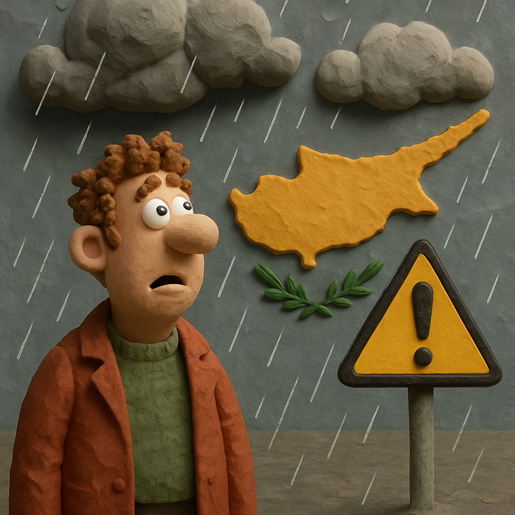 С 5:00 вторника до 5:00 среды на Кипре действует новое «желтое» предупреждение.