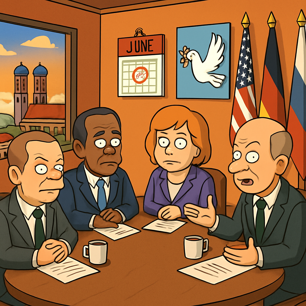 In Munich, leaders are discussing a "June deadline" for peace ahead of trilateral talks in Geneva on Tuesday.