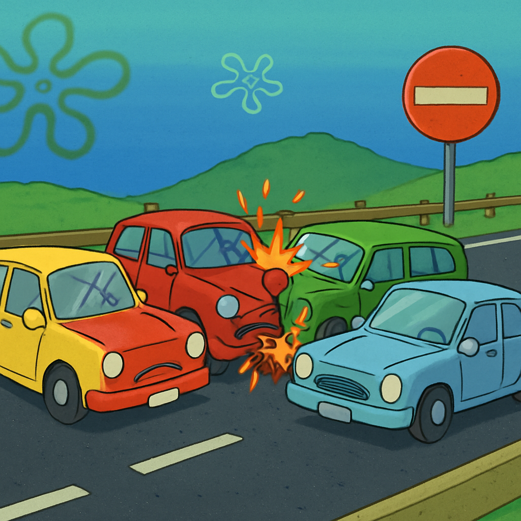 Четыре автомобиля столкнулись на хайвее Никосия-Лимассол.