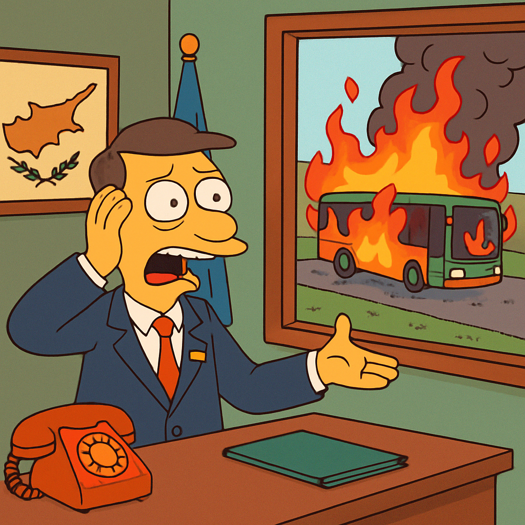 Министр транспорта Кипра созвал экстренное совещание в связи с возгоранием очередного автобуса.