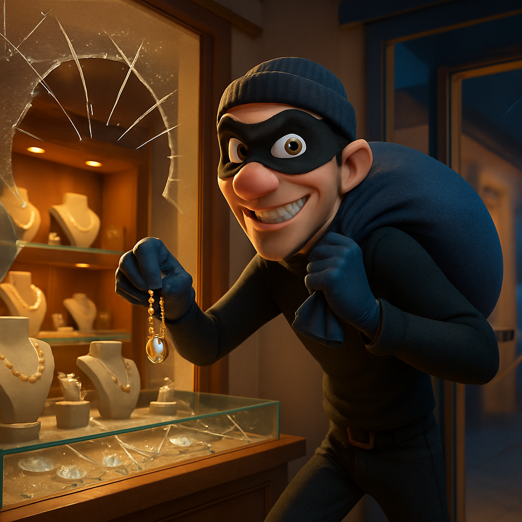 A jewelry store was robbed in Ayia Napa.