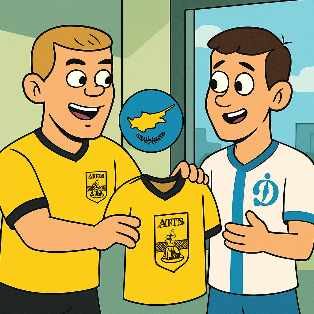 Александр Кокорин подарил динамовцу Тюкавину майки «Ариса» и призвал его к переезду на Кипр!