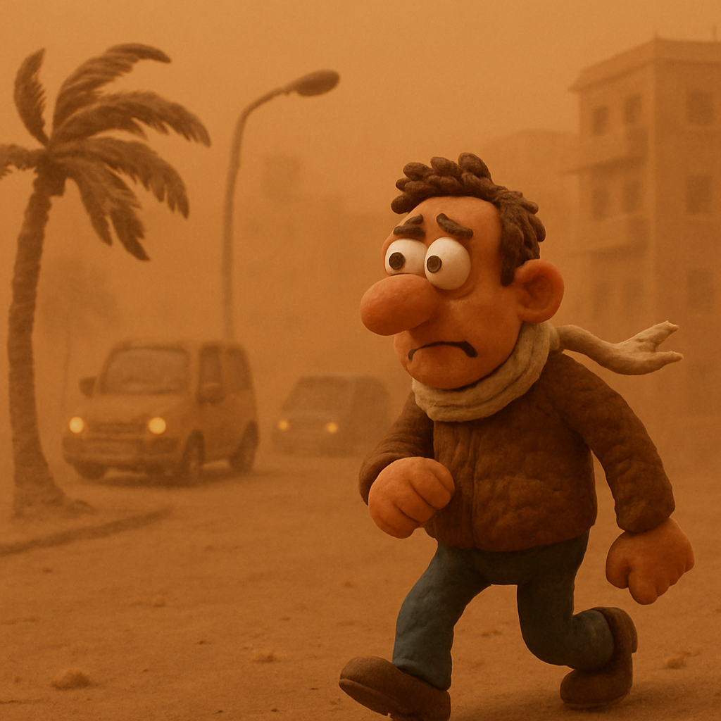 Пыльная буря в Лимассоле.