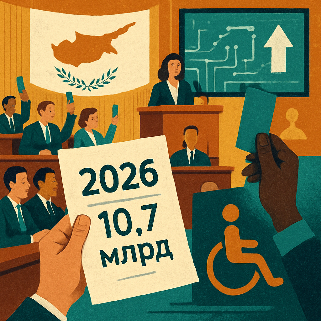 Парламент Кипра принял госбюджет на 2026 год в размере 10,7 млрд евро, одобрив стратегию, которая делает ставку на цифровую трансформацию и социальное обеспечение.