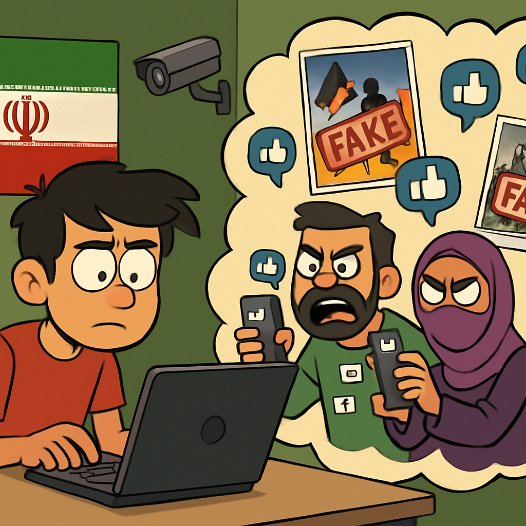 The shutdown of online discourse within Iran has allowed both the government and its critics to flood social media outside the country with disinformation campaigns and fake images.