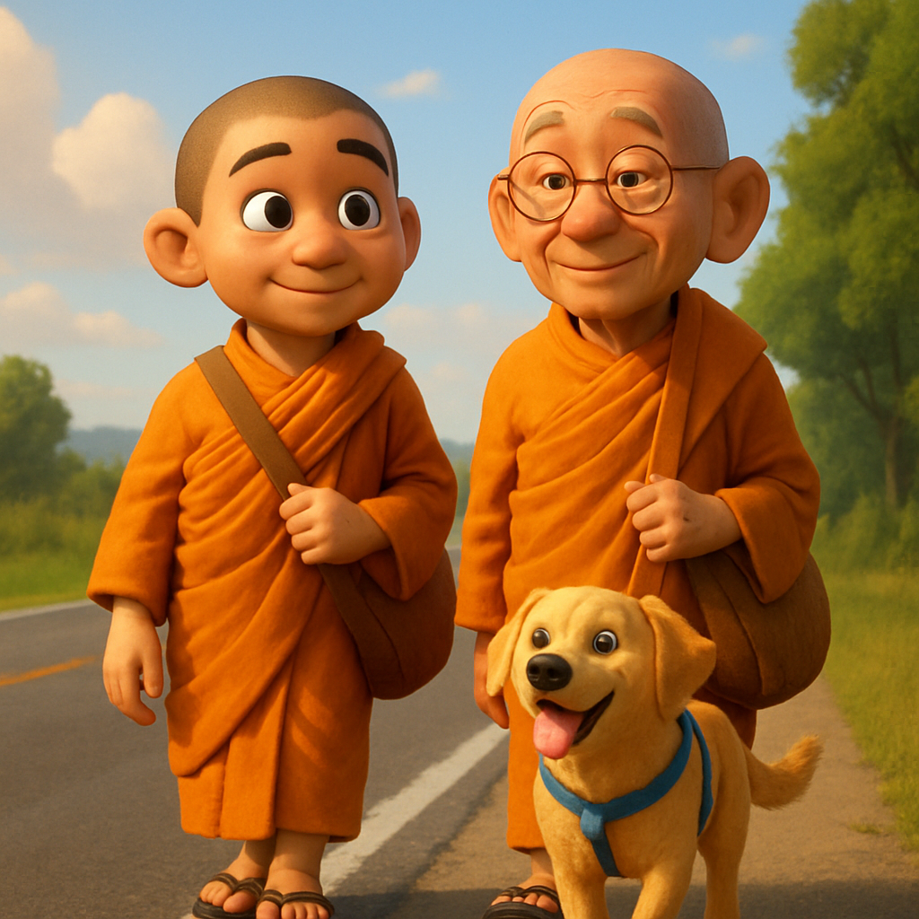 The monks in their saffron robes along with their rescue dog Aloka have captivated hearts on social media as they journeyed on foot from Fort Worth, Texas to Washington to advocate for peace.