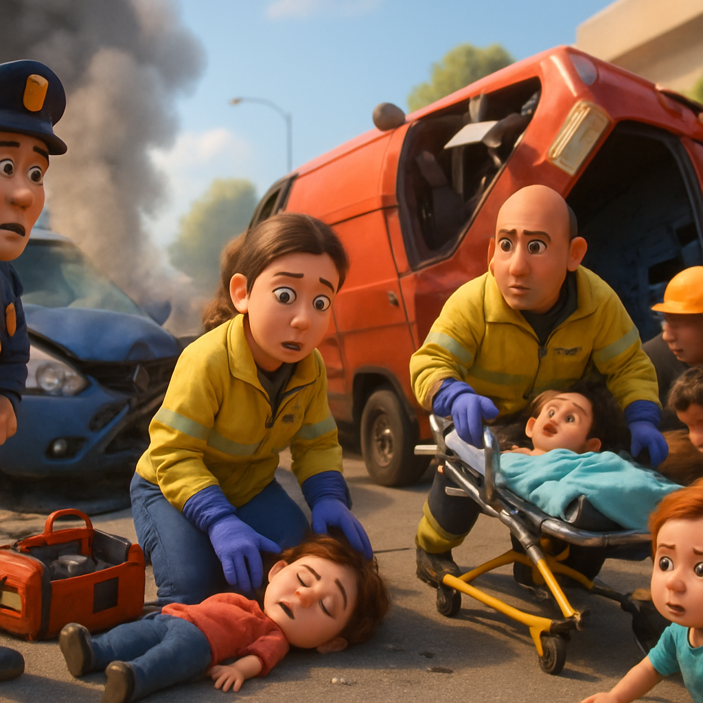 As a result of a serious accident in Larnaca, 4 adults and 2 children have been hospitalized.