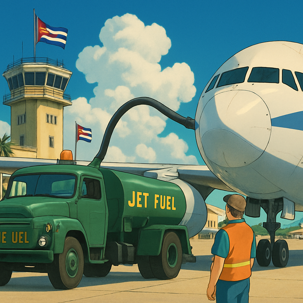 The government of Cuba published the notices to airlines and pilots on Sunday night, warning that jet fuel would be available at nine airports across the island, starting Tuesday and continuing until 11 March.