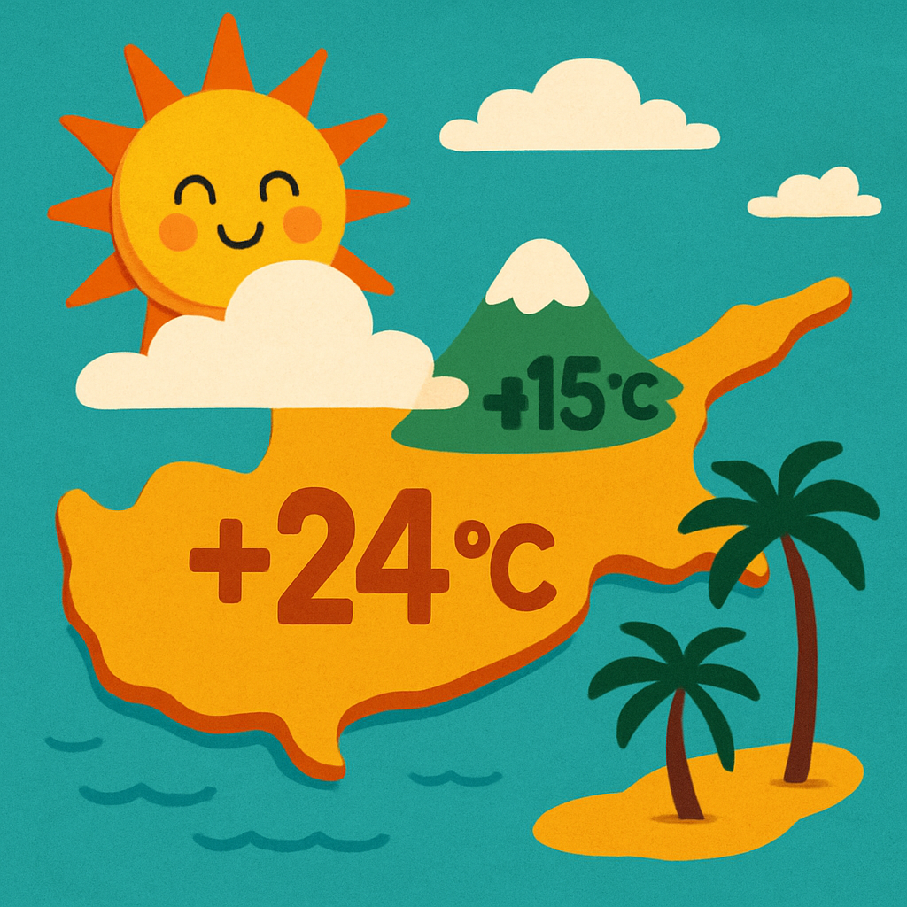 В четверг на Кипре будет преимущественно хорошая погода.