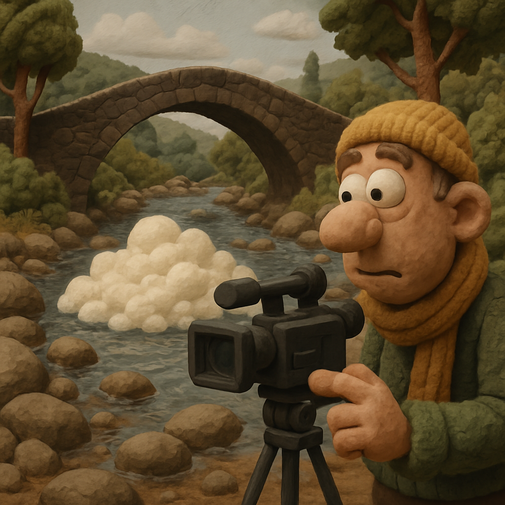 Mysterious foam in the Krios Potamos river.