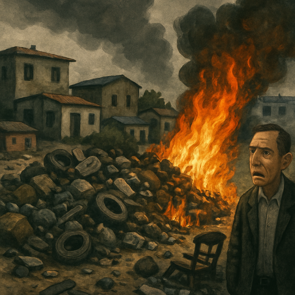 Незаконная свалка на землях киприотов-турок в месте, превратившемся в гетто для иностранцев, стала причиной недавнего пожара в Полемидии.