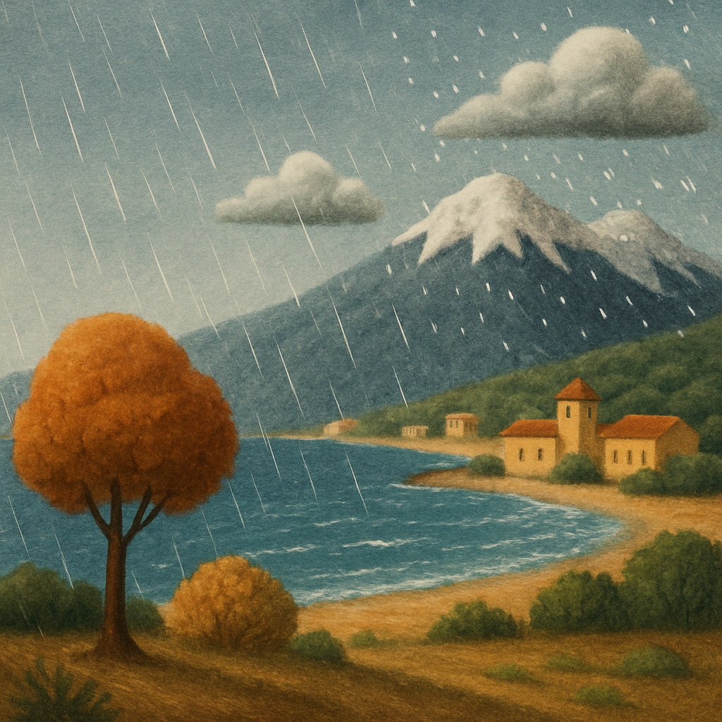 On Wednesday in Cyprus, there will be rain, and snow is possible in the mountains.