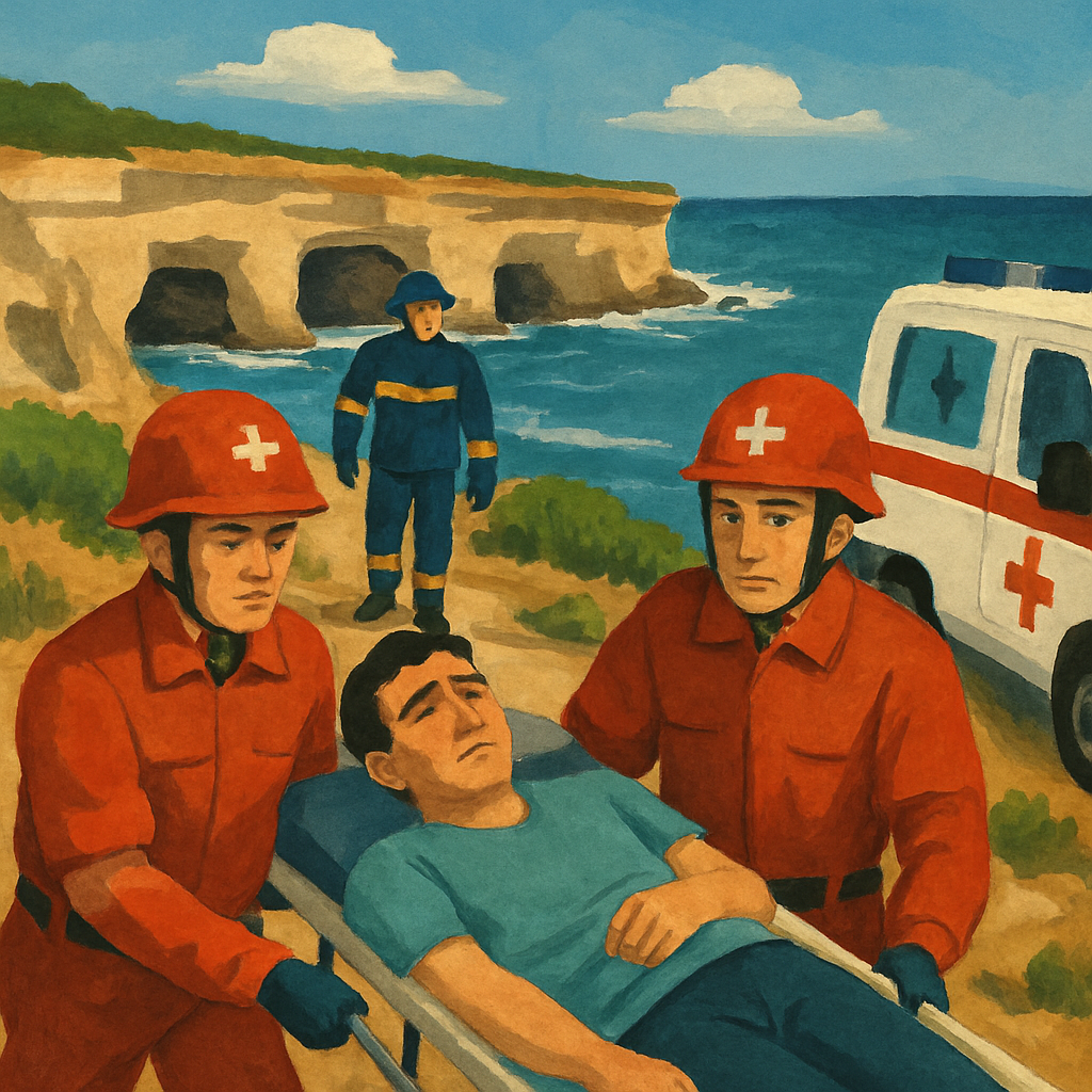 Один человек доставлен в больницу после падения в районе морских пещер Айя-Напы.