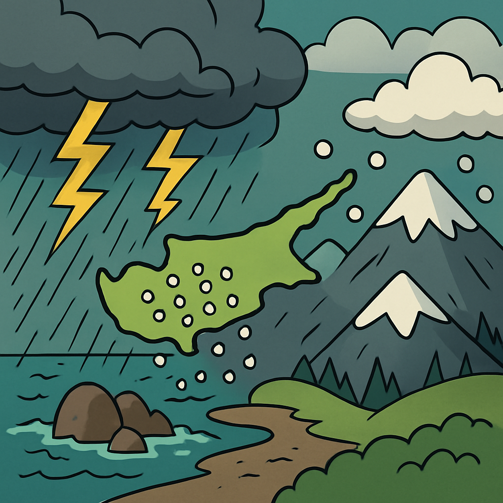 Today in Cyprus, storms are expected, bringing local rains and isolated thunderstorms.