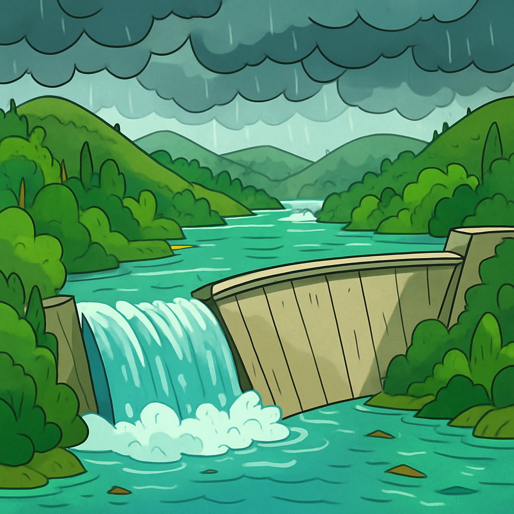 After heavy rains in the Limassol area, the water level at the Saittas dam has risen significantly.