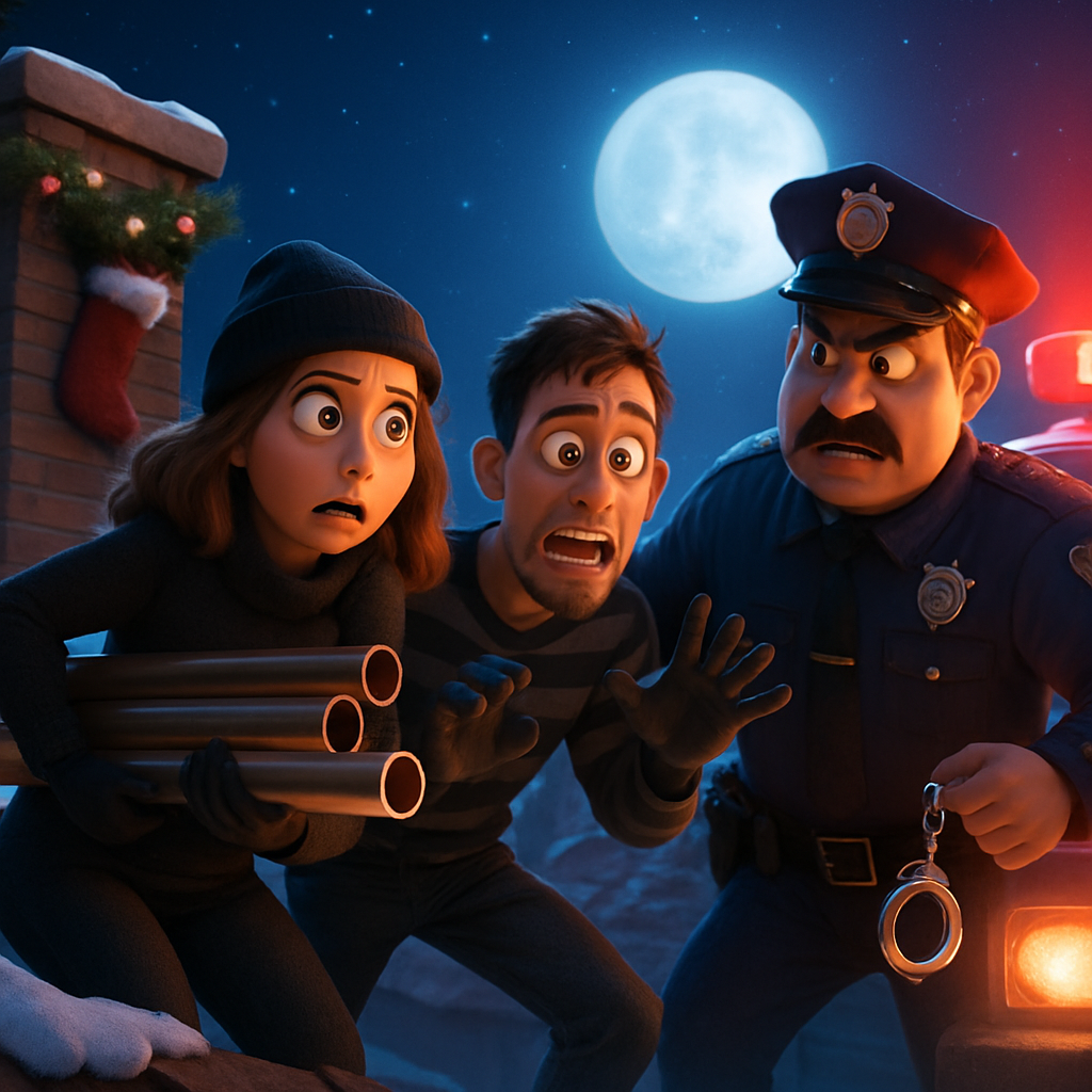 На Кипре в ранние часы рождественского утра полиция арестовала мужчину и женщину, застав их во время кражи медных труб с крыши здания.