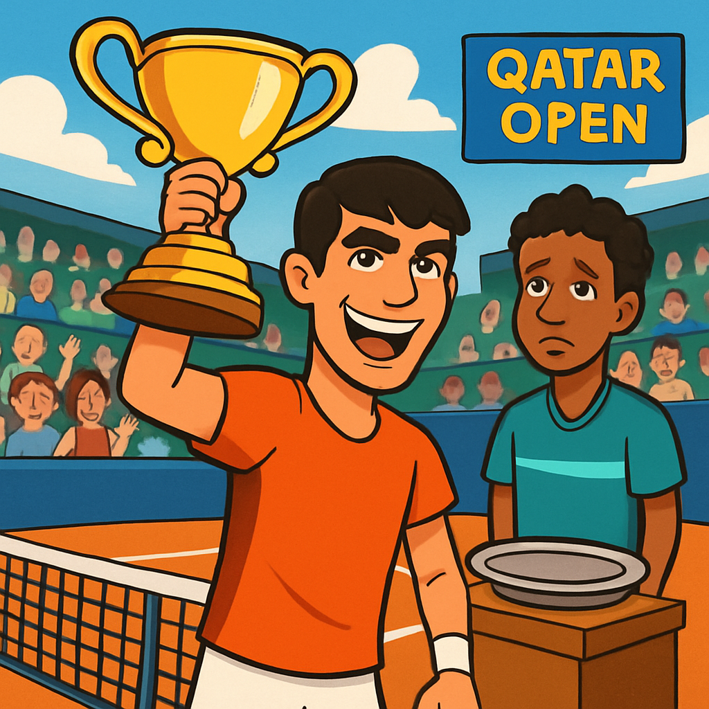 El número 1 del mundo, Carlos Alcaraz, mejoró a 12-0 en 2026, derrotando a Arthur Fils 6-2, 6-1 para ganar el Abierto de Qatar, mientras que Fils culminó una semana de gran avance con un segundo puesto en Doha.
