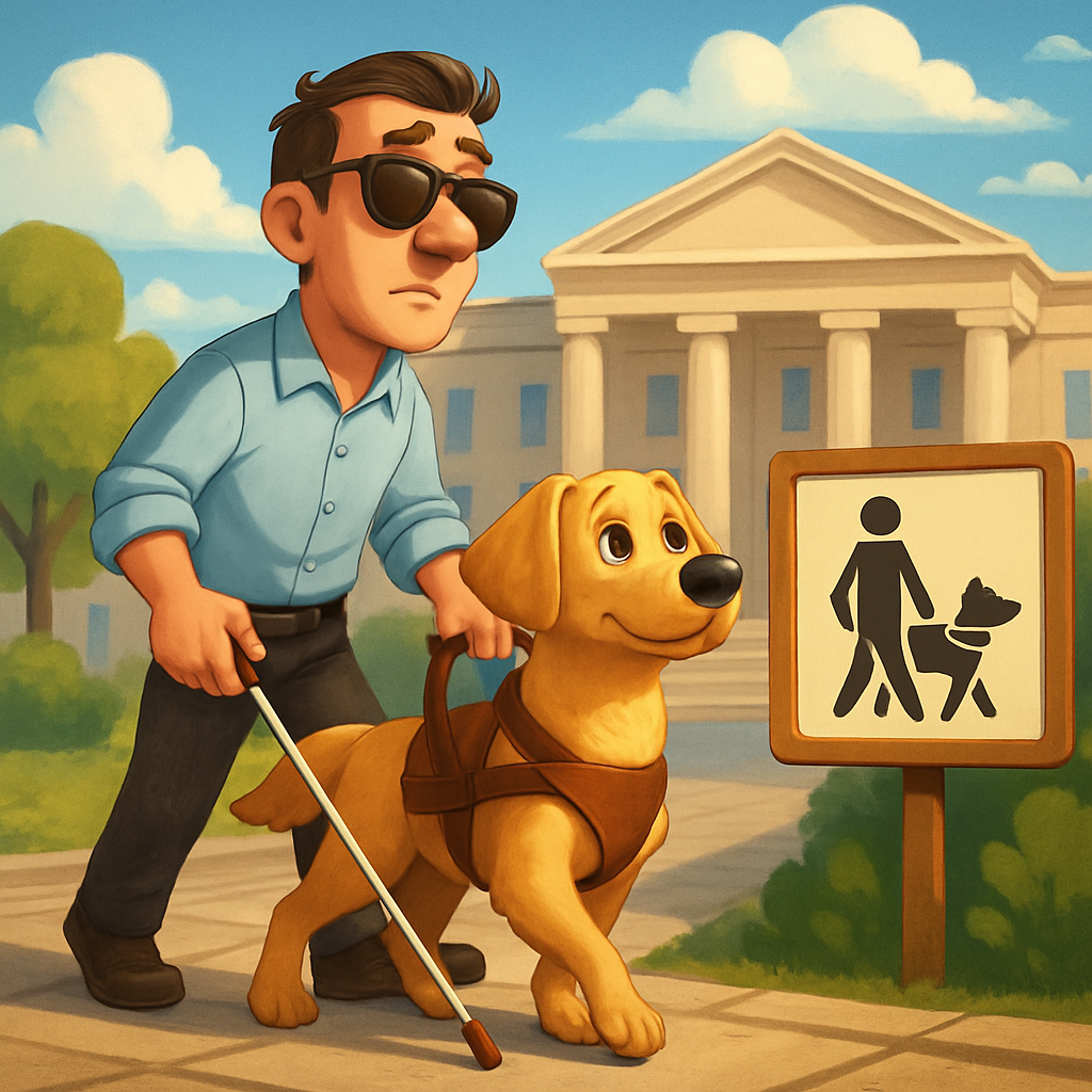 Общество людей с нарушением зрения призывает принять закон, признающий их право на собак-поводырей.