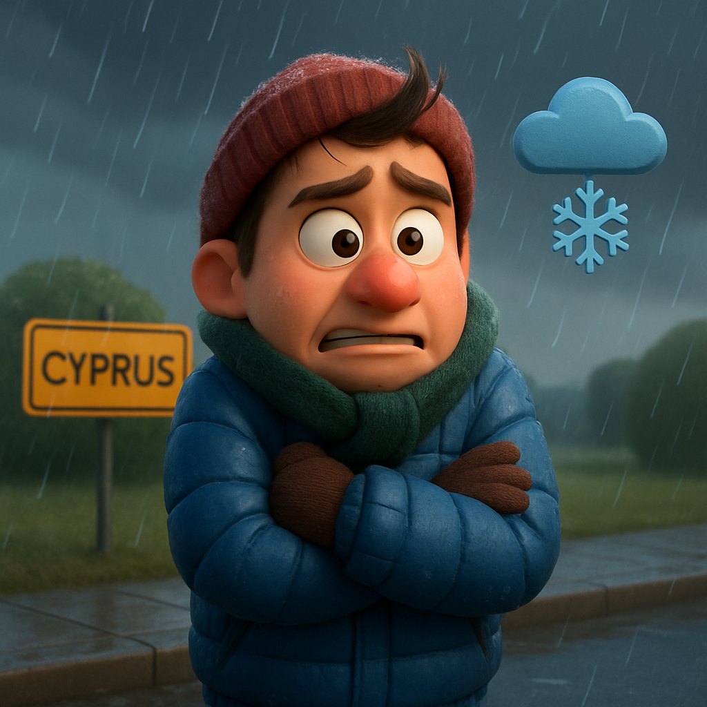 Para el viernes, la temperatura en Chipre caerá por debajo de los valores estacionales promedio.