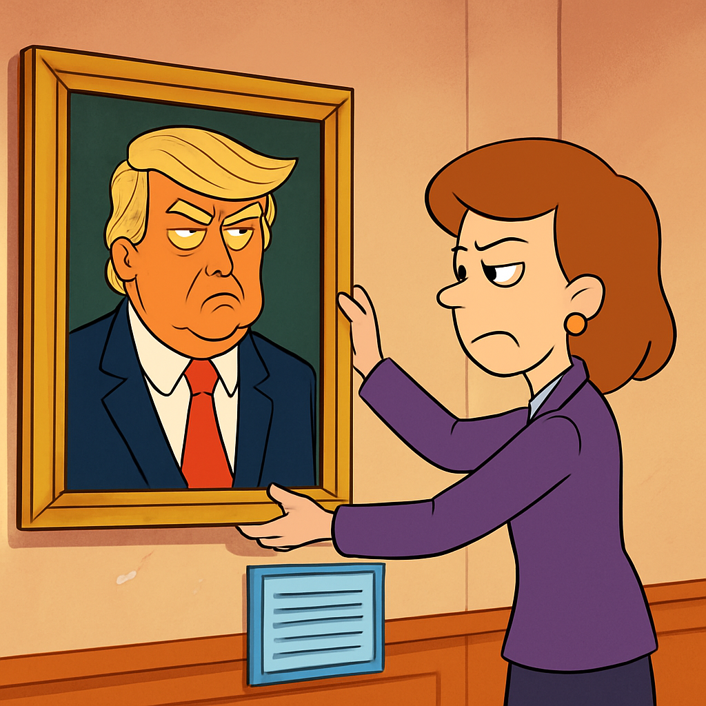 When the National Portrait Gallery replaced a portrait of President Trump this week, it took down a biography of his first term.