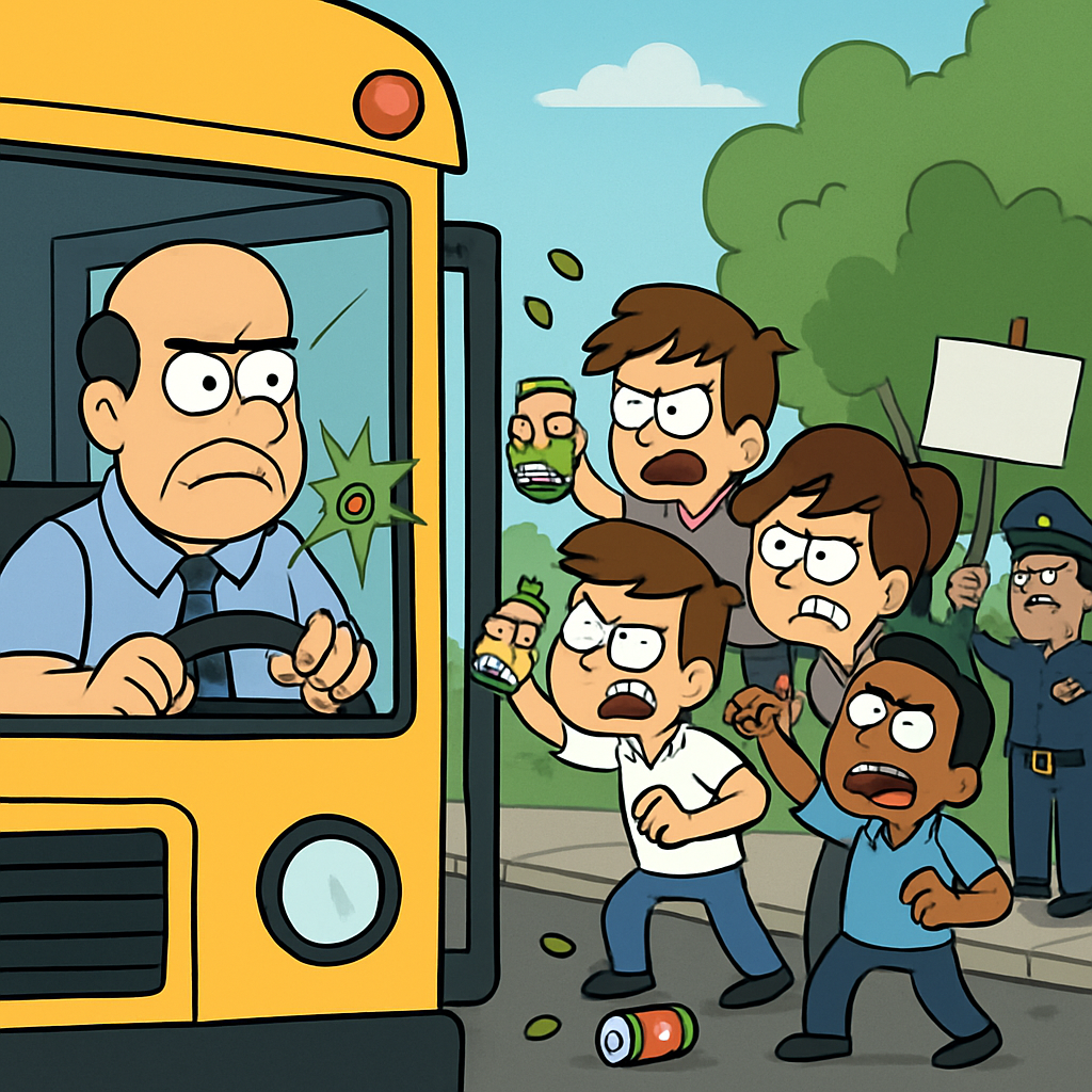 В Ларнаке новый инцидент со школьным автобусом.