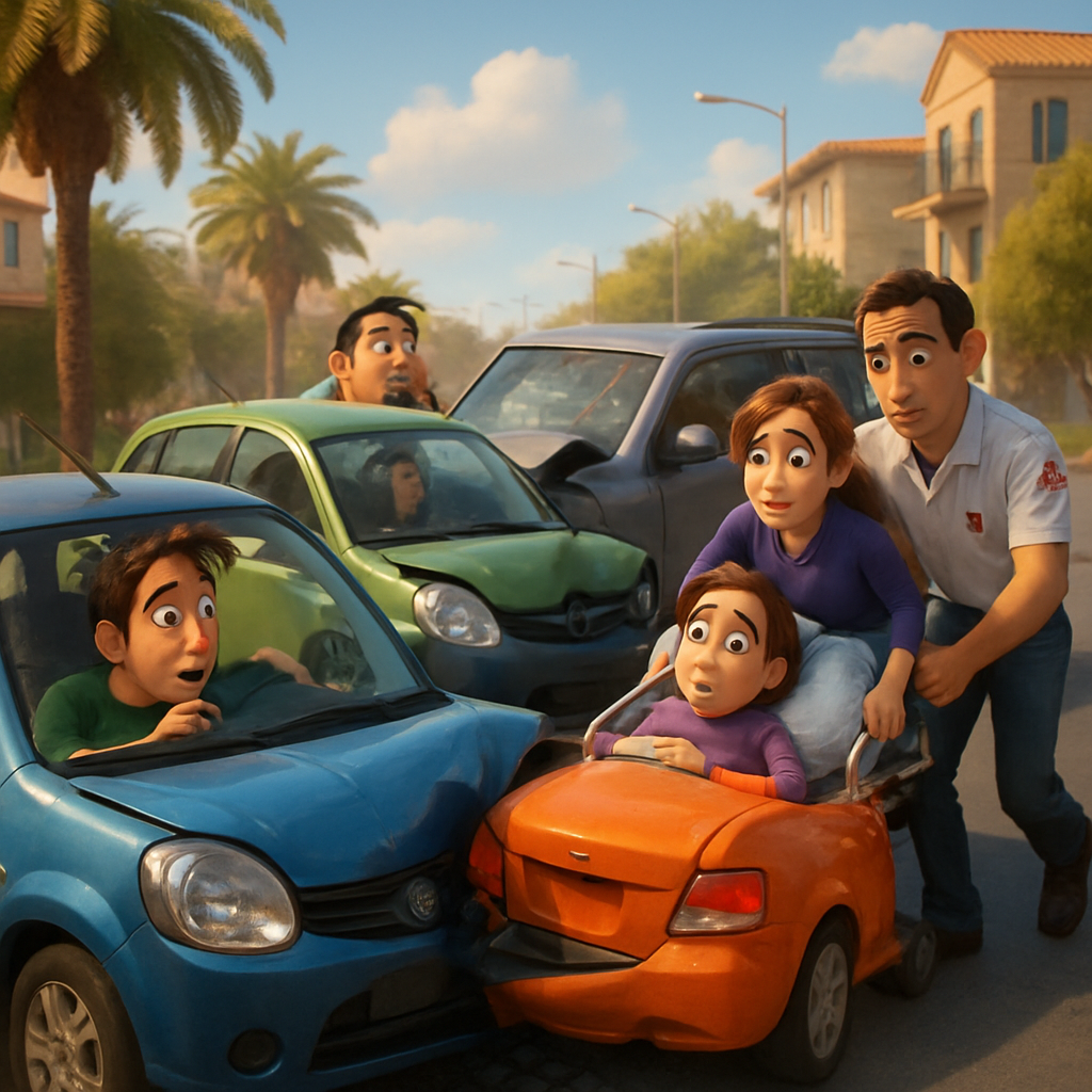 ДТП с участием 4 автомобилей произошло в Пафосе.