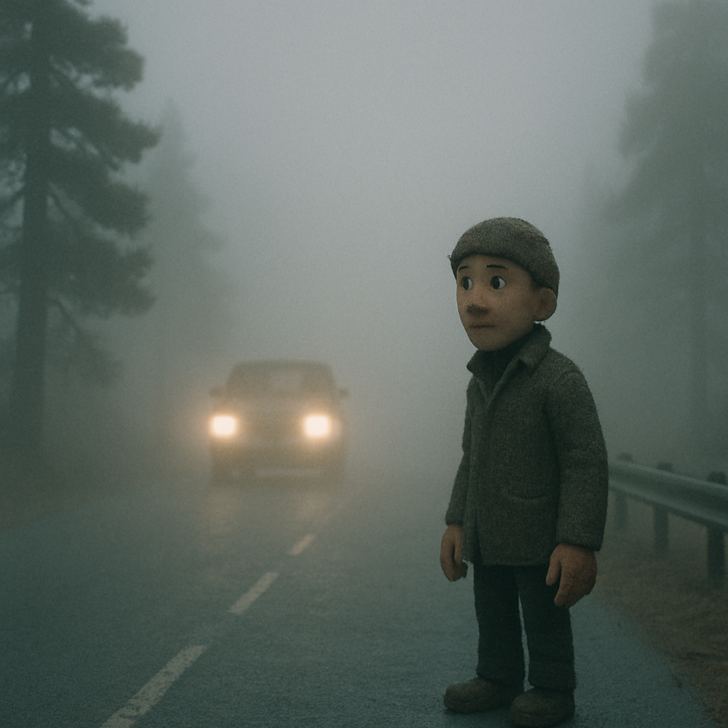 Плотный туман в Троодосе (Спилия-Курдали) видимость практически нулевая.