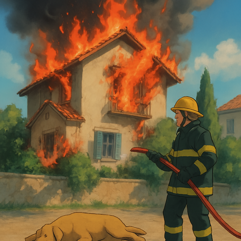 On Wednesday in Limassol, a malfunction in the heating system caused a fire in one of the houses.