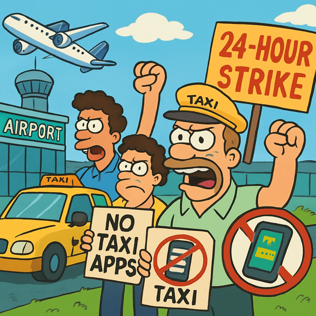 Today in Cyprus, taxi drivers have started a 24-hour strike, demanding strict adherence to taxi operating rules and a ban on the use of taxi-hailing apps at airports.