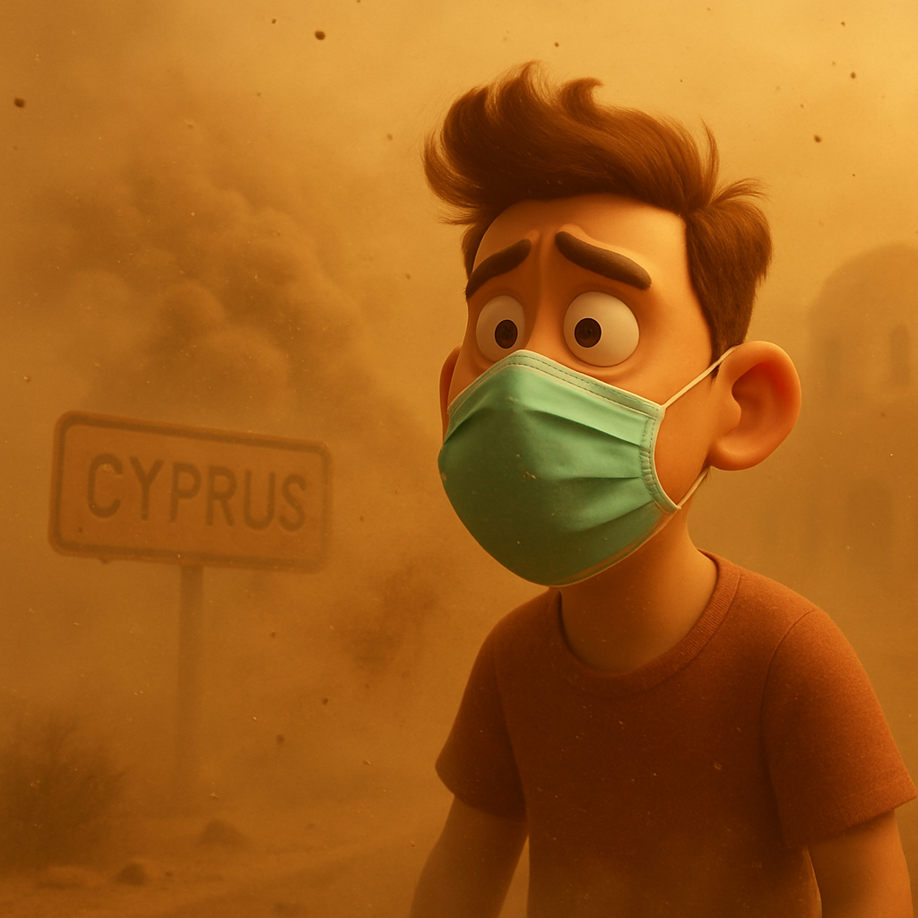 An extreme dust emission has been recorded in Cyprus: the concentration in the air reached 750 µg/m³, which is 15 times above the norm (50 µg/m³).