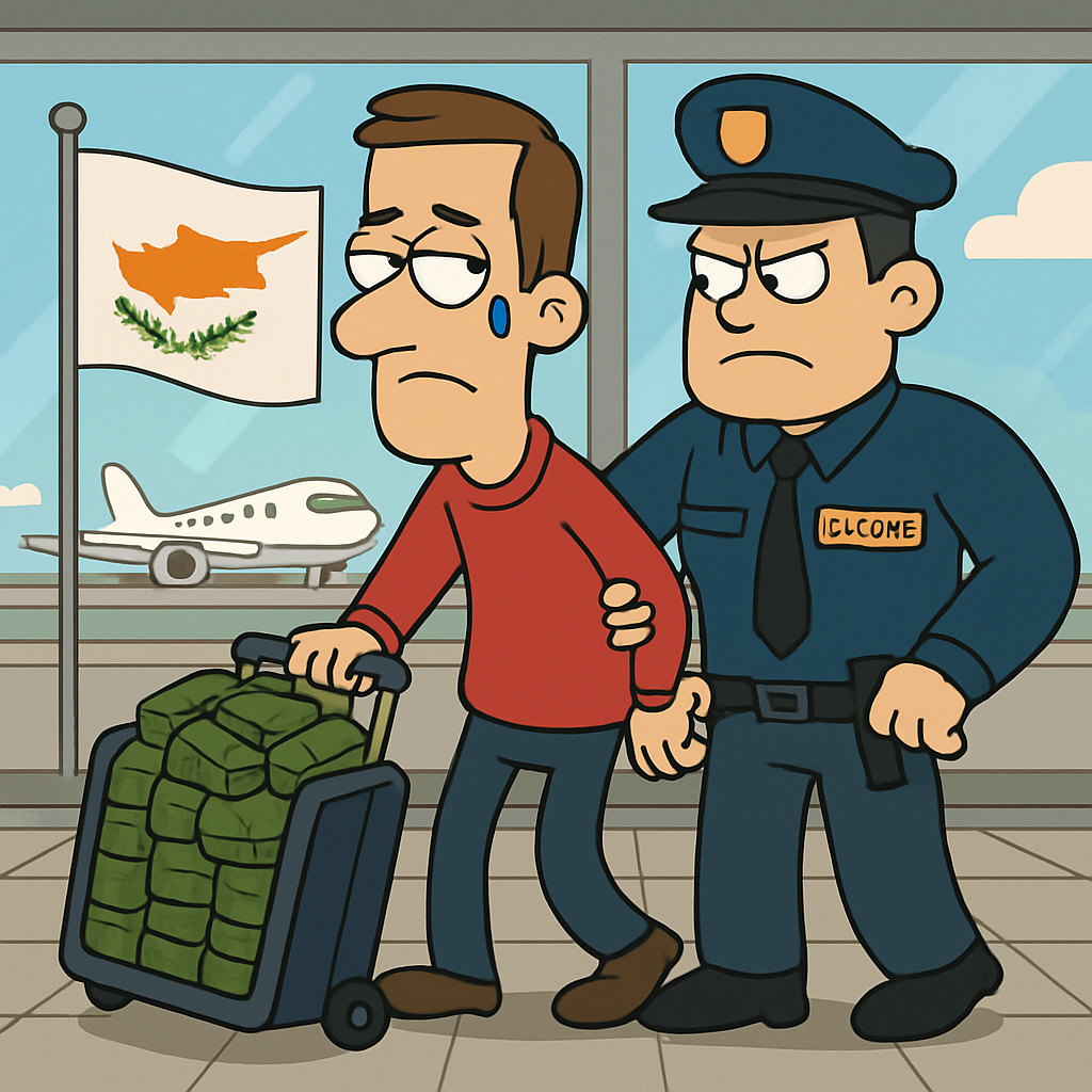 Мужчина, прибывший на Кипр из одной из европейских стран, привез с собой в багаже 23 кг.