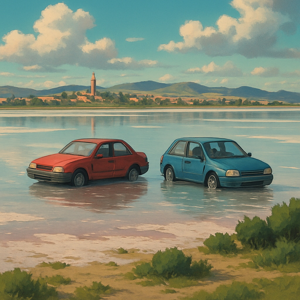 На соленом озере в Ларнаке вместо ожидаемых фламинго обнаружено.